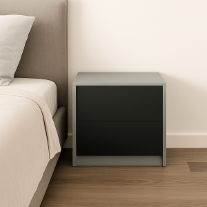 Sleek Modern Bedside Cabinet - Windsor Grey