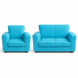 Kiddies Colorful Chairs Single & Double Seaters or Set | Fine Craft Furniture - SINGLE CHAIR, BABY BLUE