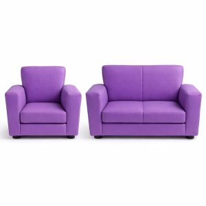 Kiddies Colorful Chairs Single & Double Seaters or Set | Fine Craft Furniture - SINGLE CHAIR, PURPLE