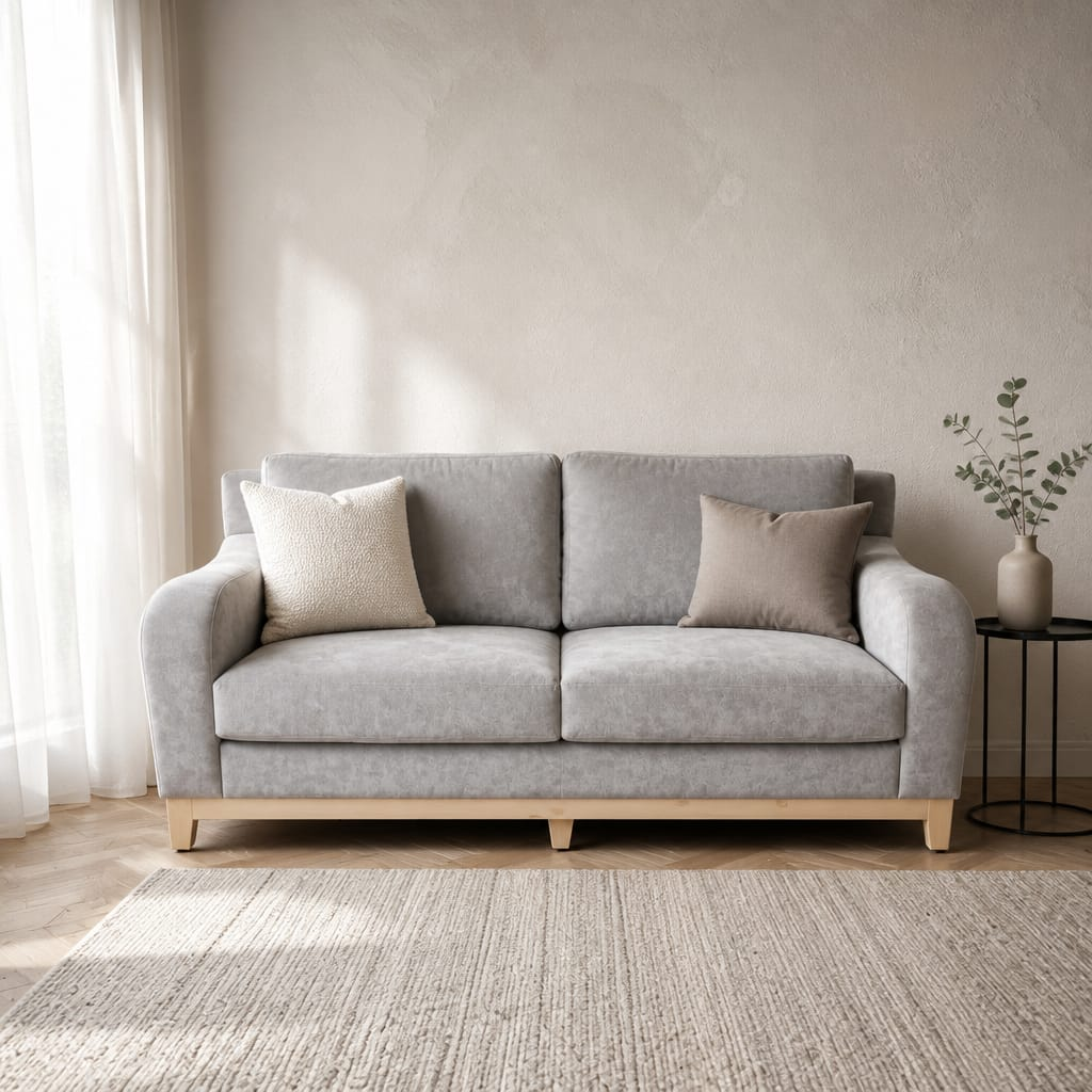 Modern Grey Two-Seater Sofa