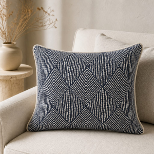 Navy Geometric Scatter Cushion