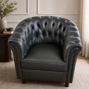 Charcoal Chesterfield Tub Chair